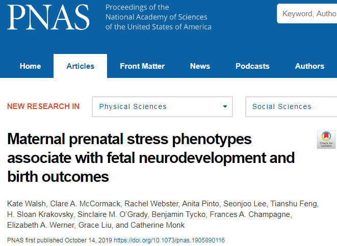 PNAS：哥伦比亚大学证实怀孕期间的压力可能会影响婴儿的性别和早产风险